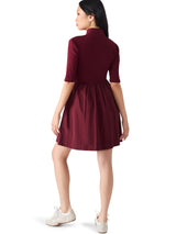 Berlina Mix Media Mini Dress Wine