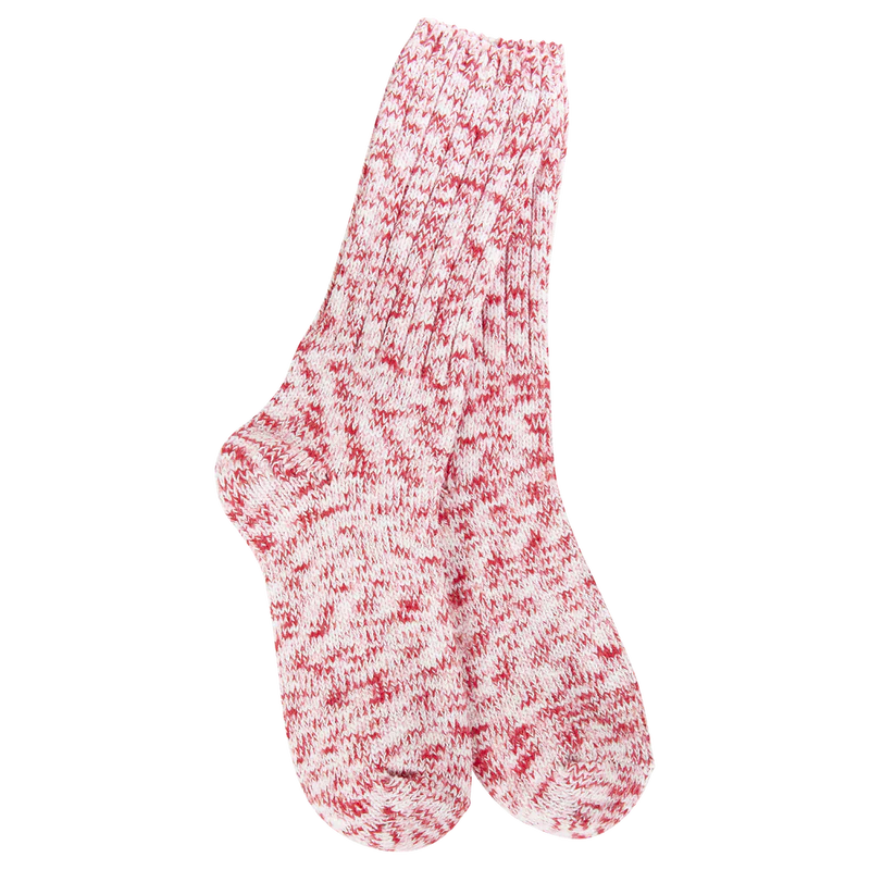 Weekend Ragg Cable Crew Socks Peppermint Multi
