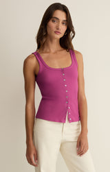 Niko Scallop Rib Tank Top Berry Blush