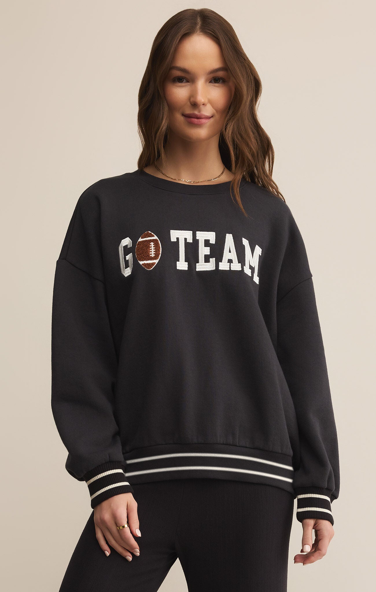 Oversized Go Team Sweatshirt Black Sand