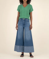 Tilda Pullover Vneck Short Sleeve Sweater Green