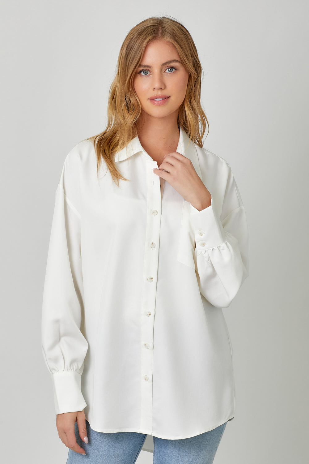 Oversized Button Up Shirt Off White