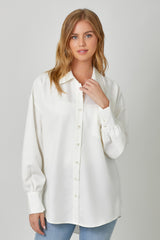 Oversized Button Up Shirt Off White