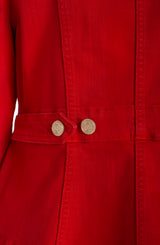 Tab Detail Peplum Jacket Fire Brick