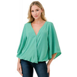 Surplice 1/2 Bell Sleeve Top Mint