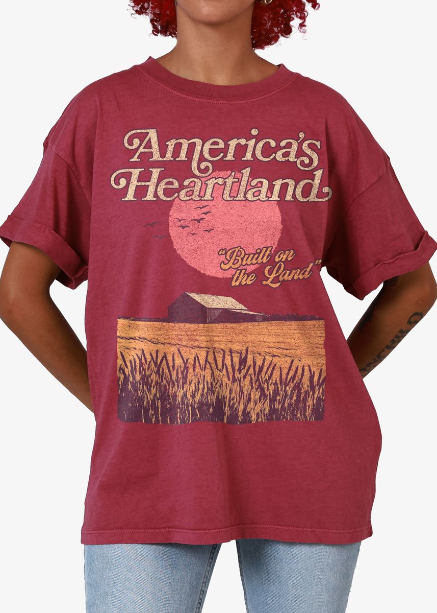 America's Heartland Boyfriend Tee Dusty Rose