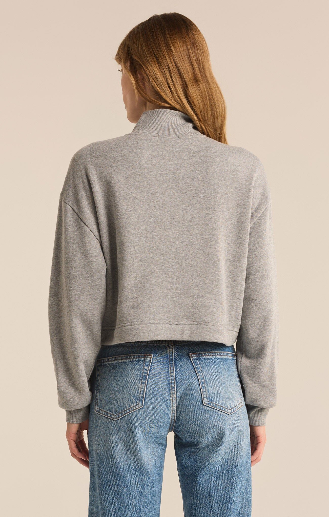 Feeling The Moment 1/4 Zip Sweatshirt Classic Heather Grey