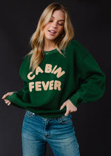 Hello Fall Boucle Sweatshirt Green