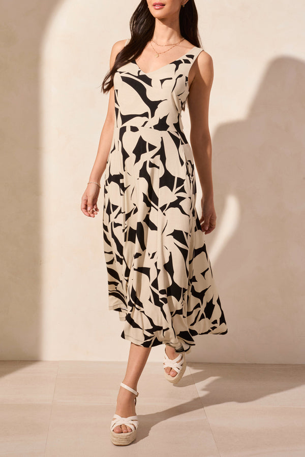 Sleeveless High Low Dress Safari