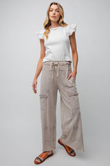 Mineral Washed Terry Knit Pants Mushroom
