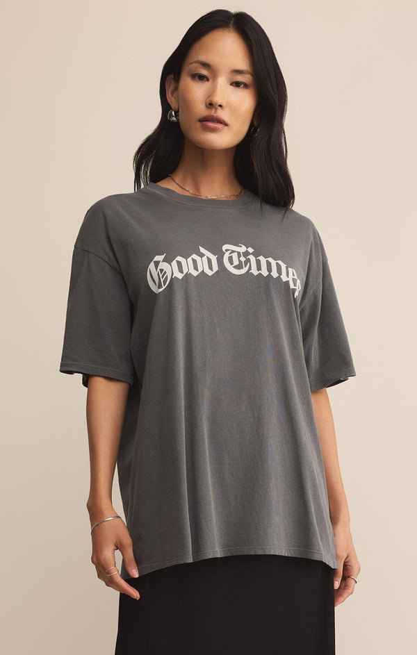 Good Times City Tee Charcoal Moon