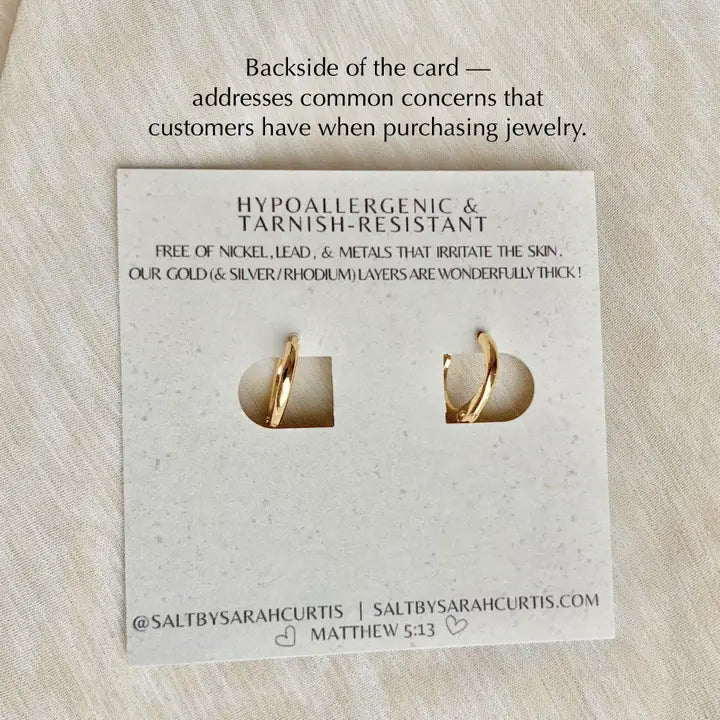 Cross Huggie Hoops-Gold