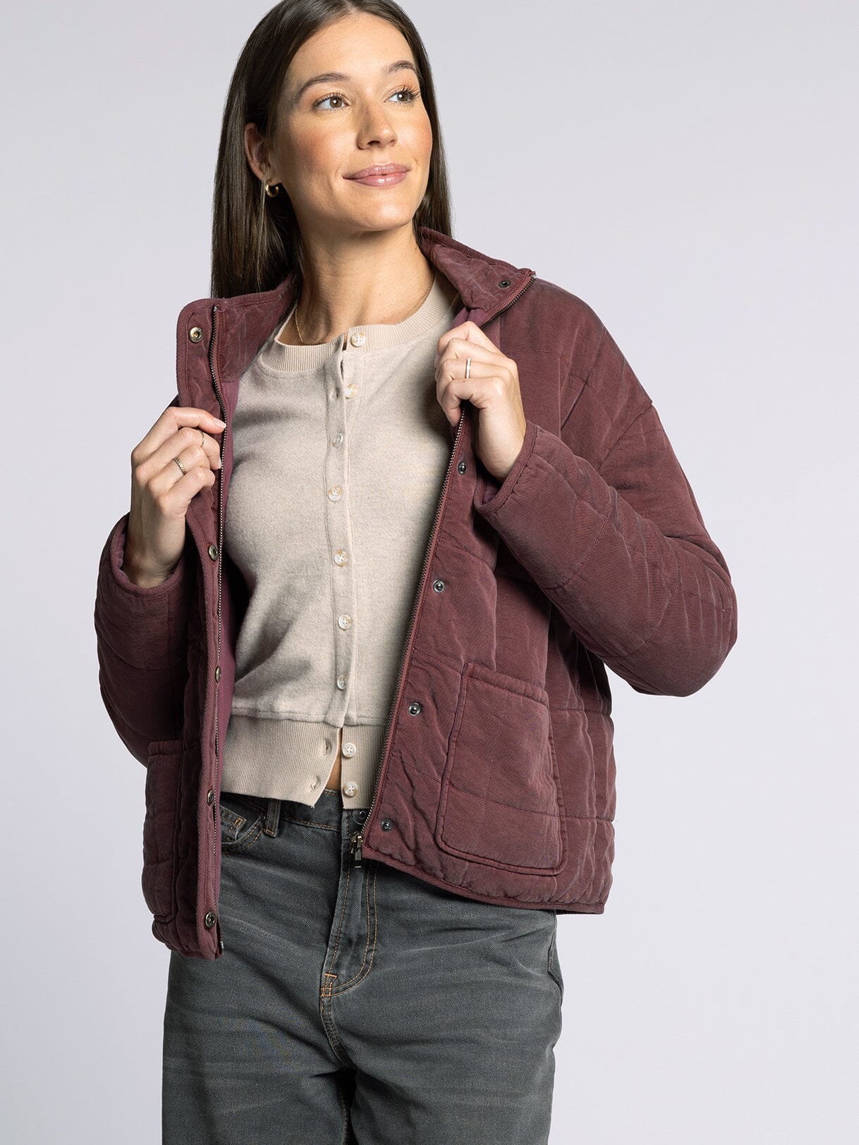 Brina Quilted Jacket Crushed Berry