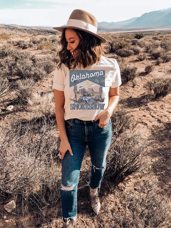 Oklahoma Smokeshow Zac Bryan Tee Sand