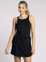 Ying Tie Waist Dress Black Oak Rib