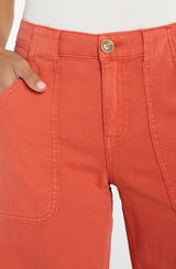 Stride Cargo Wide Leg Crop Pants Red Clay