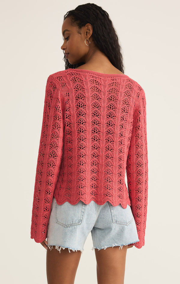 Azura Crochet Sweater Persimmon