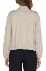 Utility Zip Up Jacket Dusty Tan