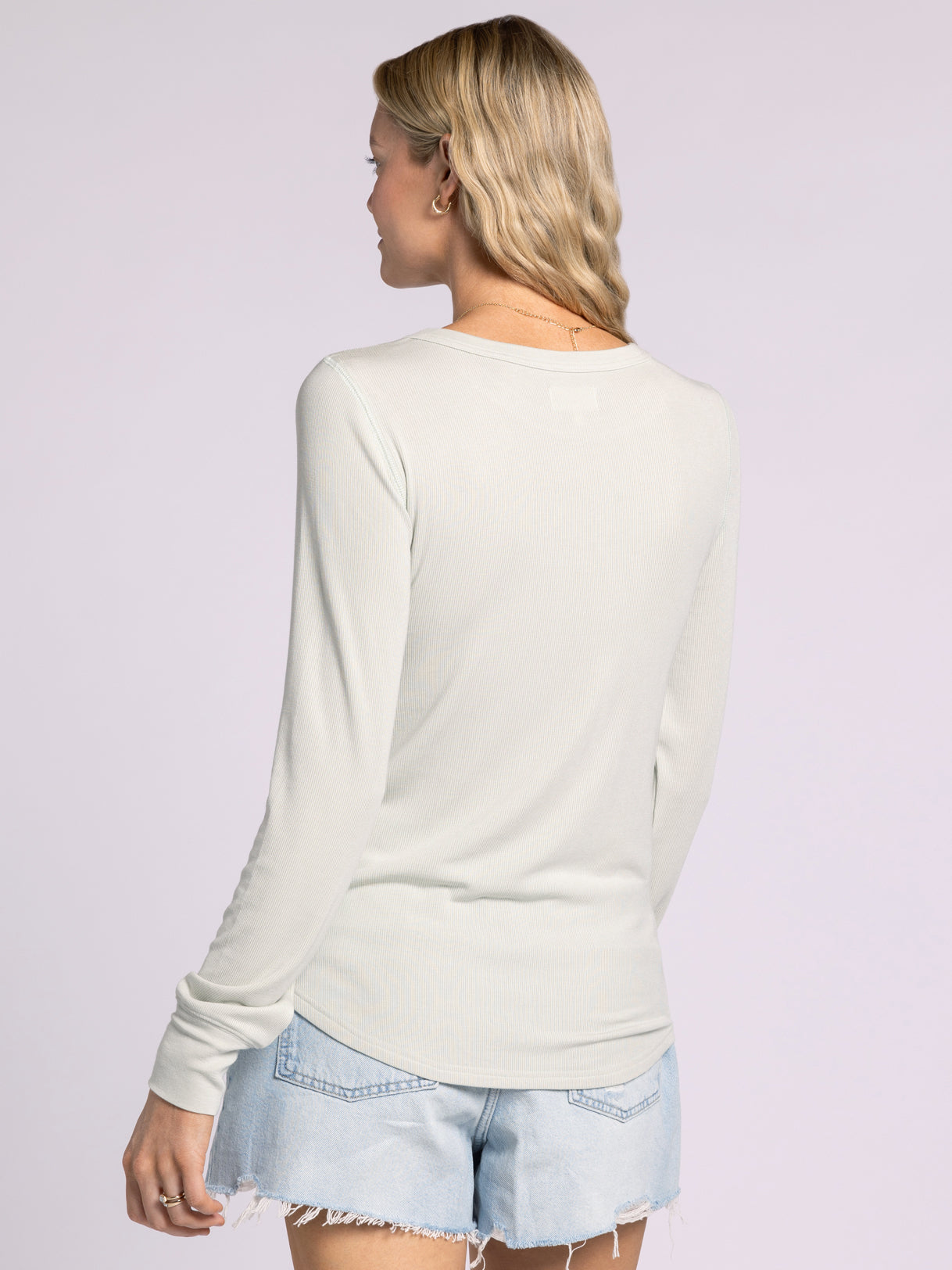Stacy Long Sleeve Top Aqua Mist