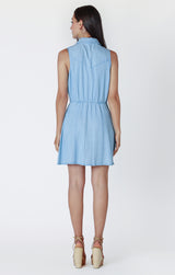 Sleeveless Tencel Utility Dress Light Blue Wash