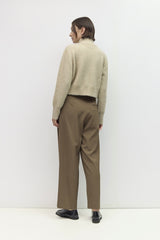 Nia Boucle Zip Sweater Beige