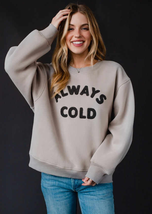 Always Cold Boucle Sweatshirt Gray