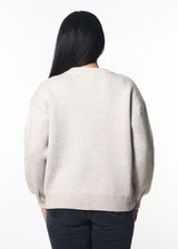 Midwest Retro Script Oversize Sweater Sand