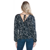 Textured Floral Surplice Tie Back Top Multi