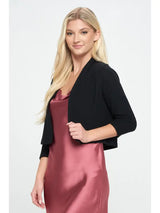 Brushed Knit Cashmere Feel Bolero Black