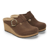 Fanny Clog Wedges Dark Tea