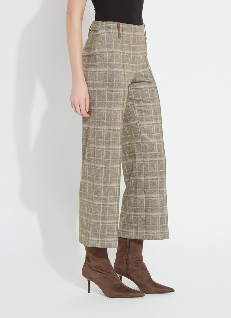 Livia Crop Pants Smoked Green Plaid