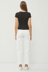 Square Neck Basic Tee Black