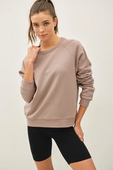 Washed Cotton Modal Fleece Sweatshirt Stone