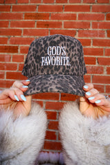 God's Favorite Trucker Hat Leopard