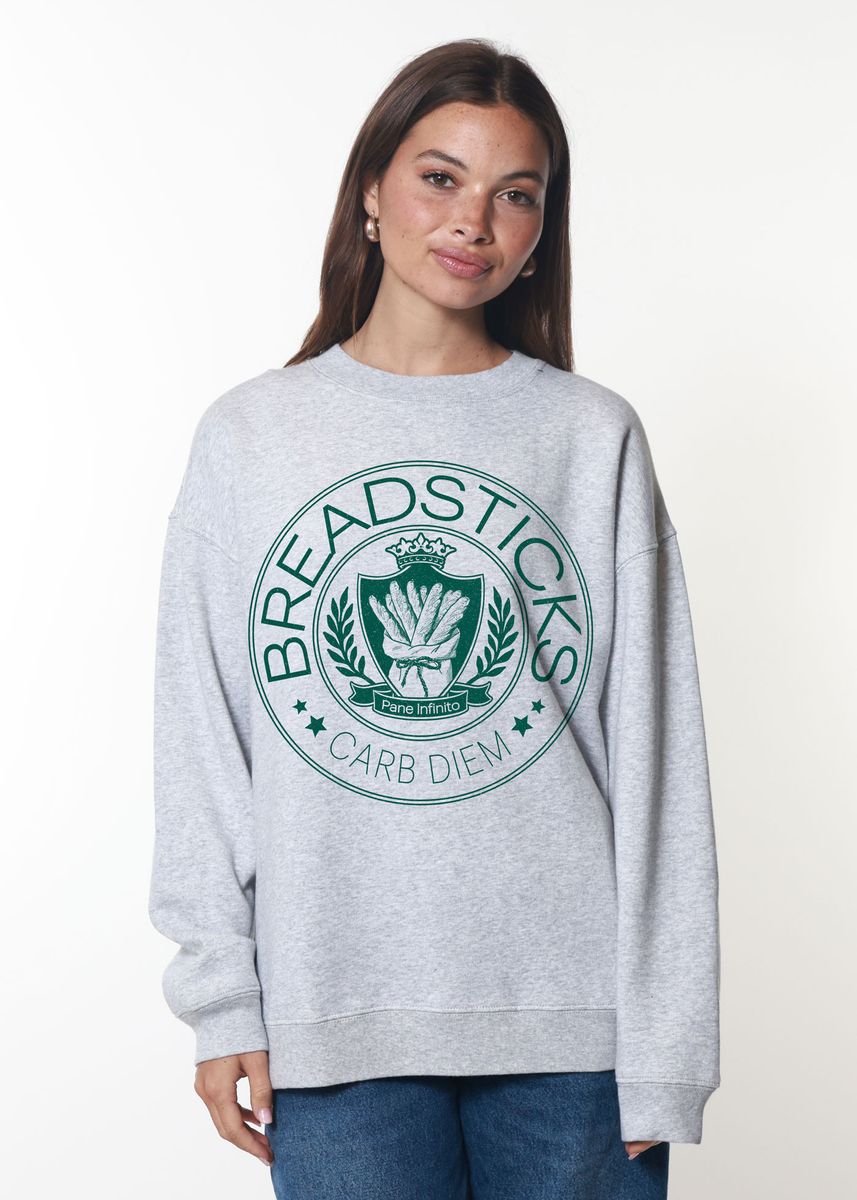 Breadsticks Crewneck Sweatshirt Heather Grey