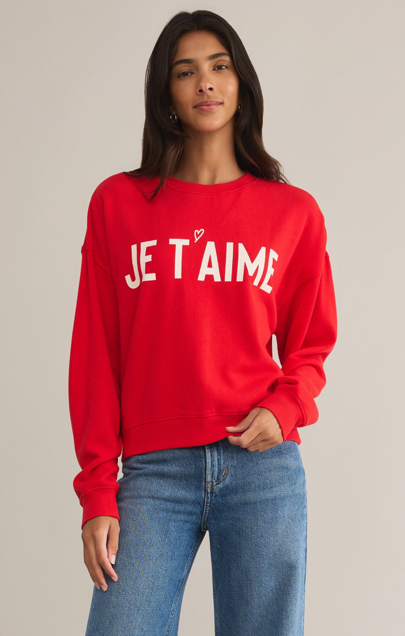 First Date Sweatshirt Cherry | Je T'aime