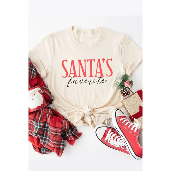 Santa's Favorite Washed Graphic Tee Oatmeal