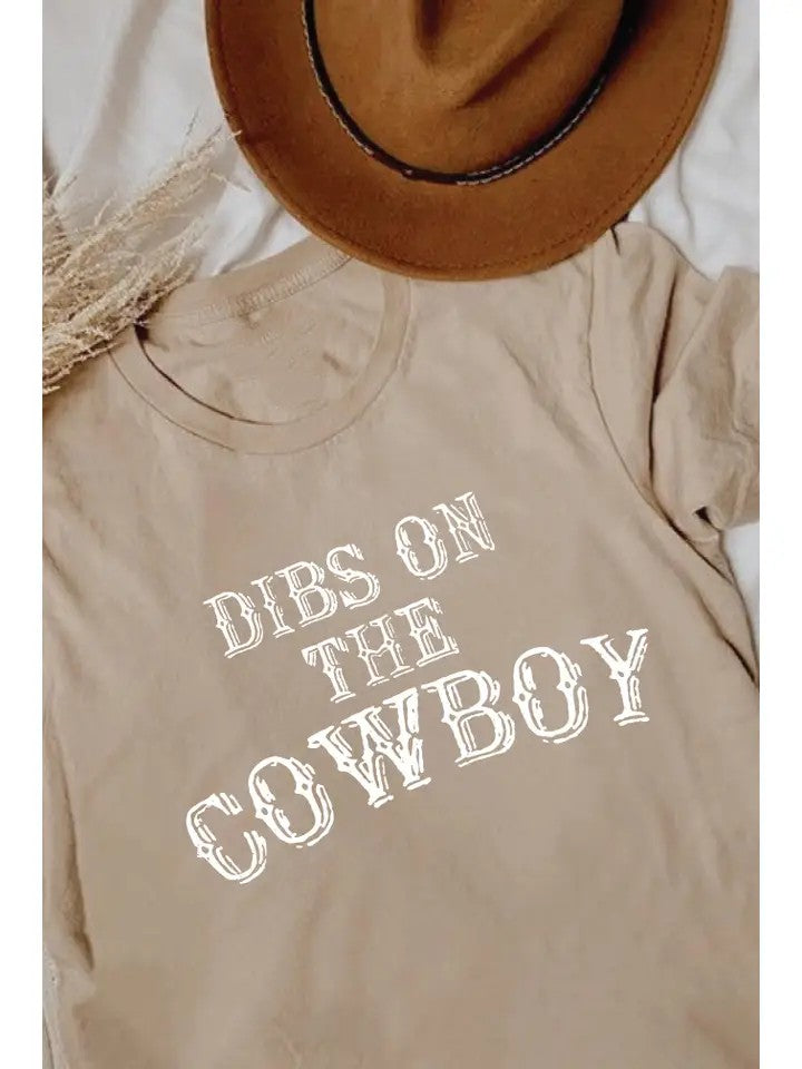 Dibs On The Cowboy Graphic Tee Tan
