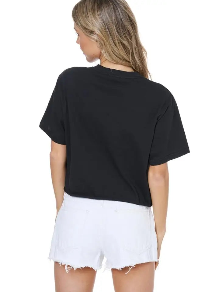 Rock N Roll 1978 Cropped Tee Black