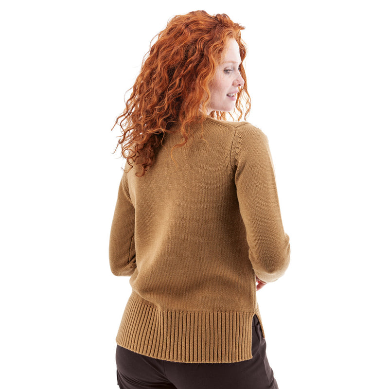 Lindley Embroidered Shoulder Sweater Tobacco Brown