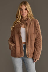 Faye Soft Quilted Jacket Tan