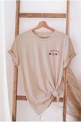 Hello Fall Graphic Tee Tan