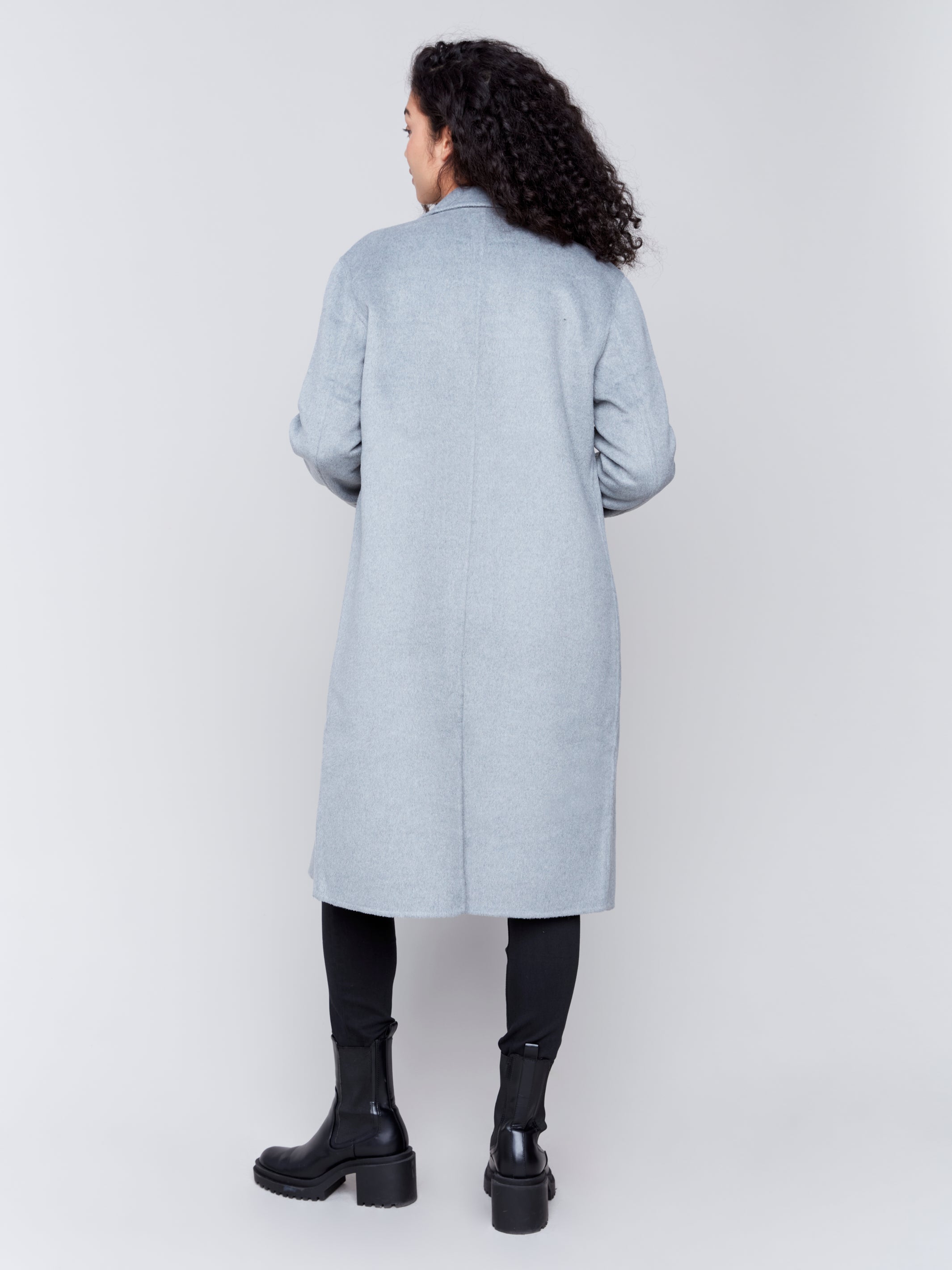 Double Face Wool Long Coat Heather Grey