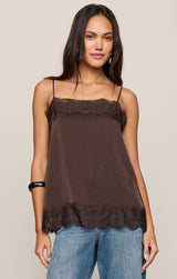 Roselle Lace Cami Cocoa Bean