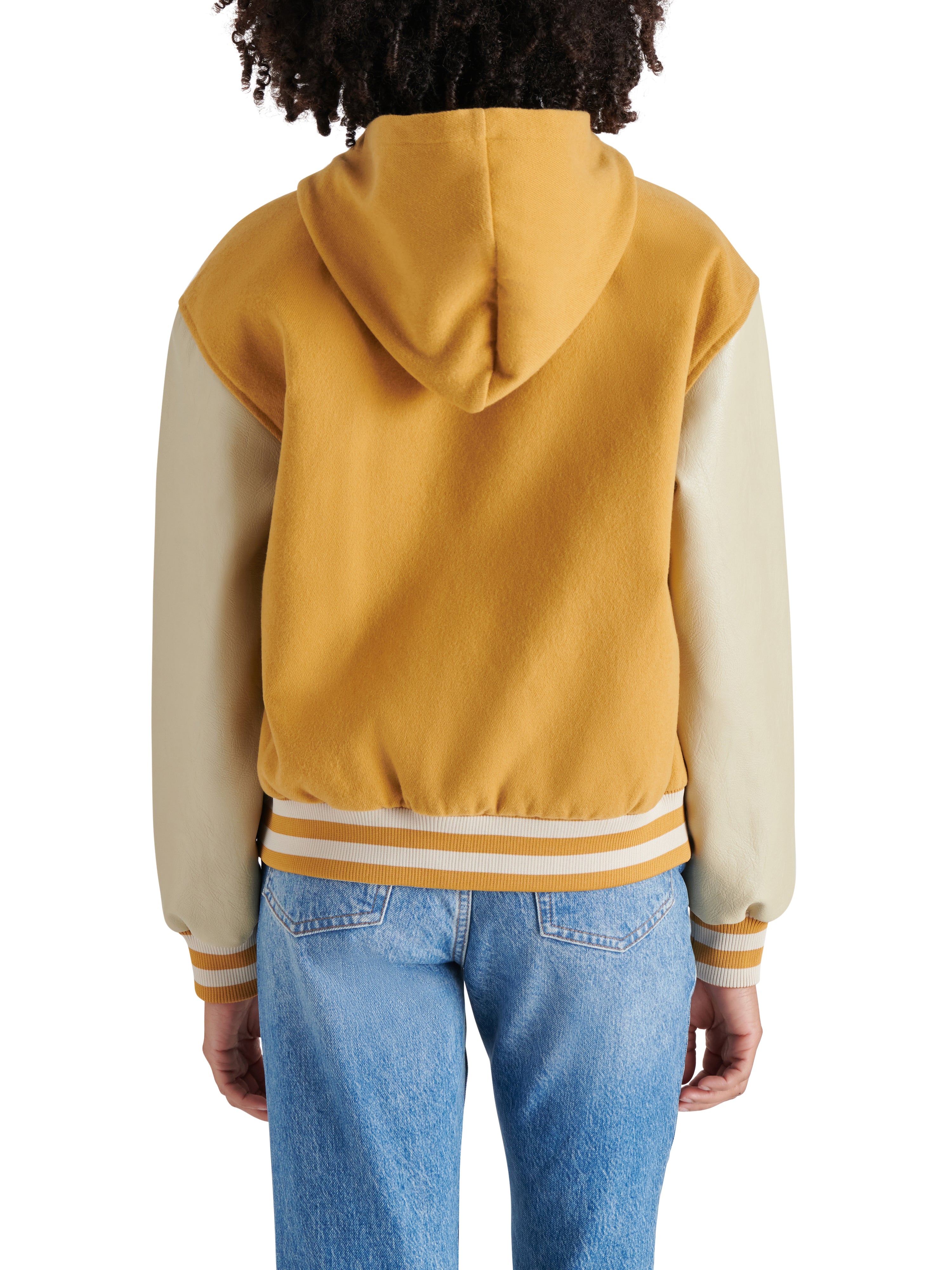 Finn Brushed Twill Varsity Bomber Jacket Ginger Spice