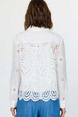 Eyelet Embroidered Shirt White