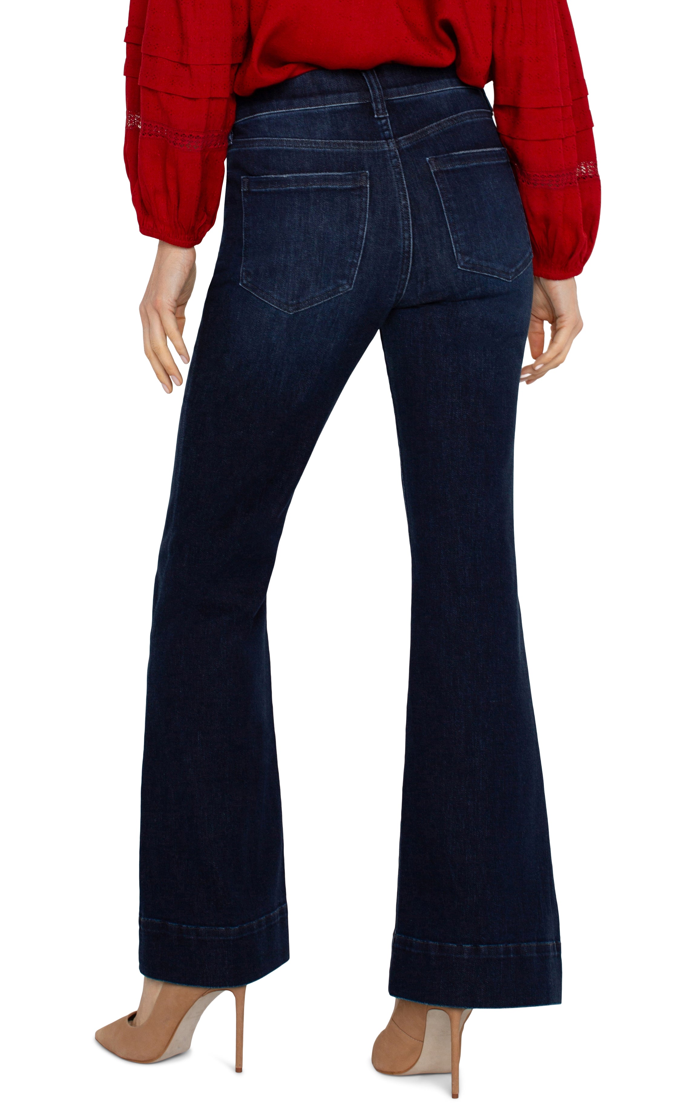 Gia Glider Pintuck Flare Jeans Upland