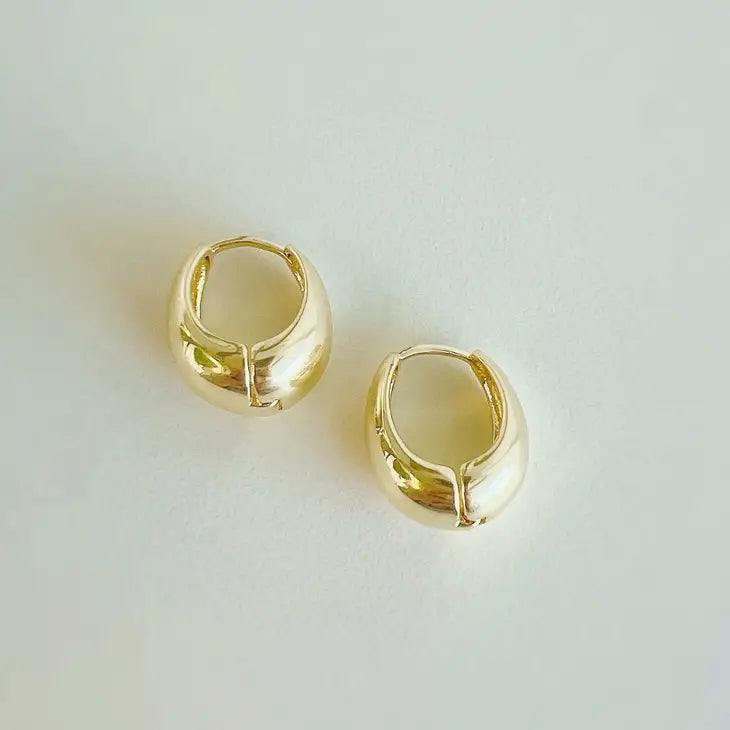 Lizzie Teardrop Huggie Hoop Earrings - Gold Filled