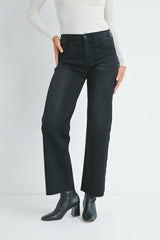Slim Palazzo Scissor Cut Jeans Washed Black