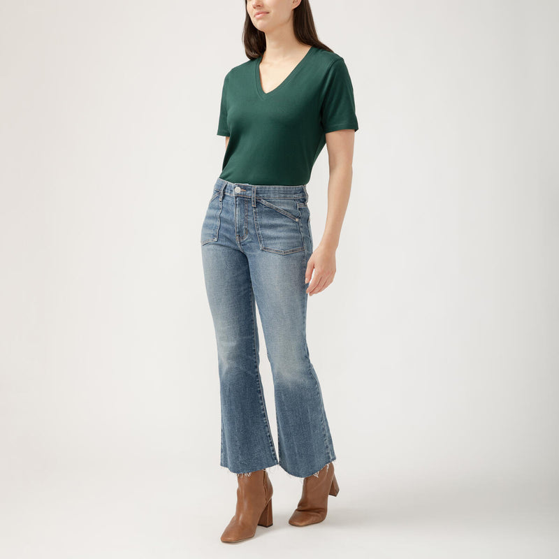 Kait Mid Rise Kick Flare Jeans Parisian Blue